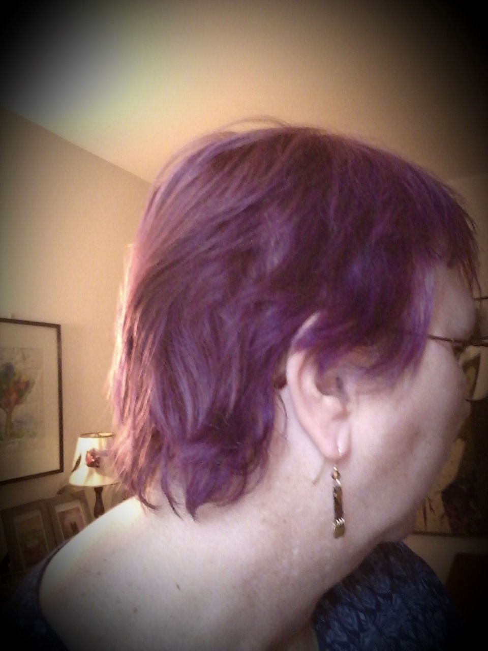 Purple shaggy hair